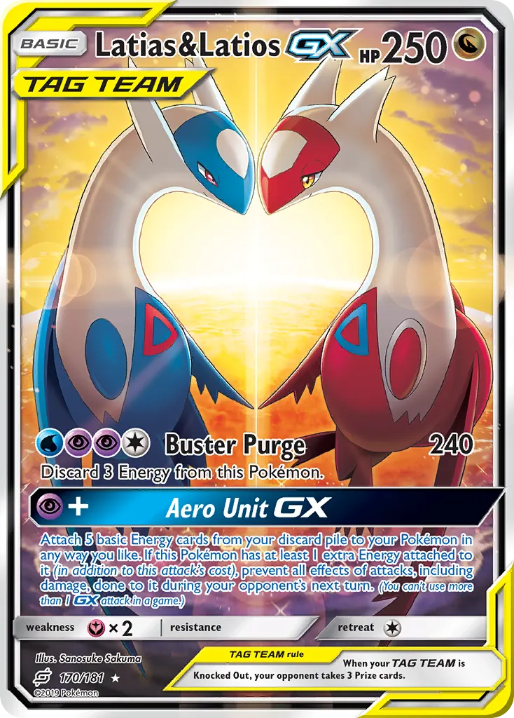 Latias & Latios-GX — Team Up 170 Pokémon card