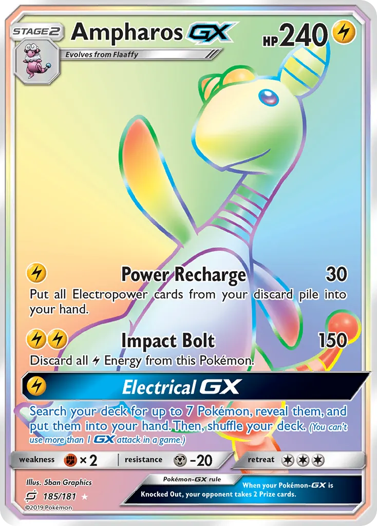 Ampharos-GX — Team Up 185 Pokémon card