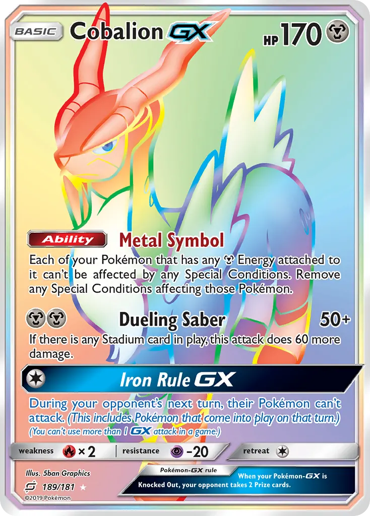 Cobalion-GX — Team Up 189 Pokémon card