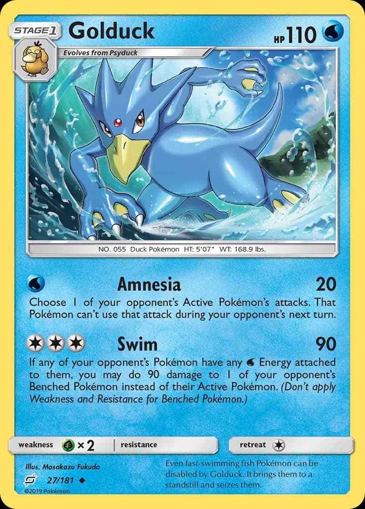 Golduck — Team Up 27 Pokémon card
