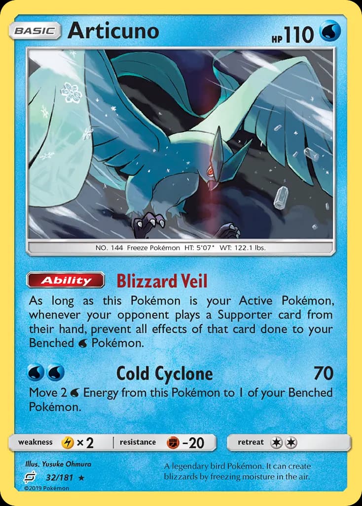 Articuno — Team Up 32 Pokémon card