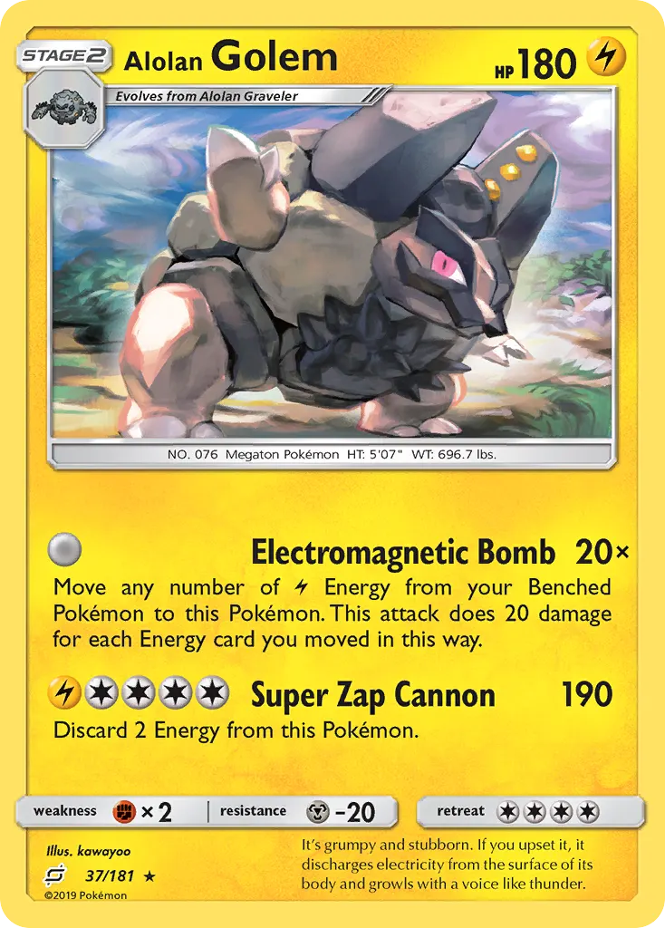 Alolan Golem — Team Up 37 Pokémon card