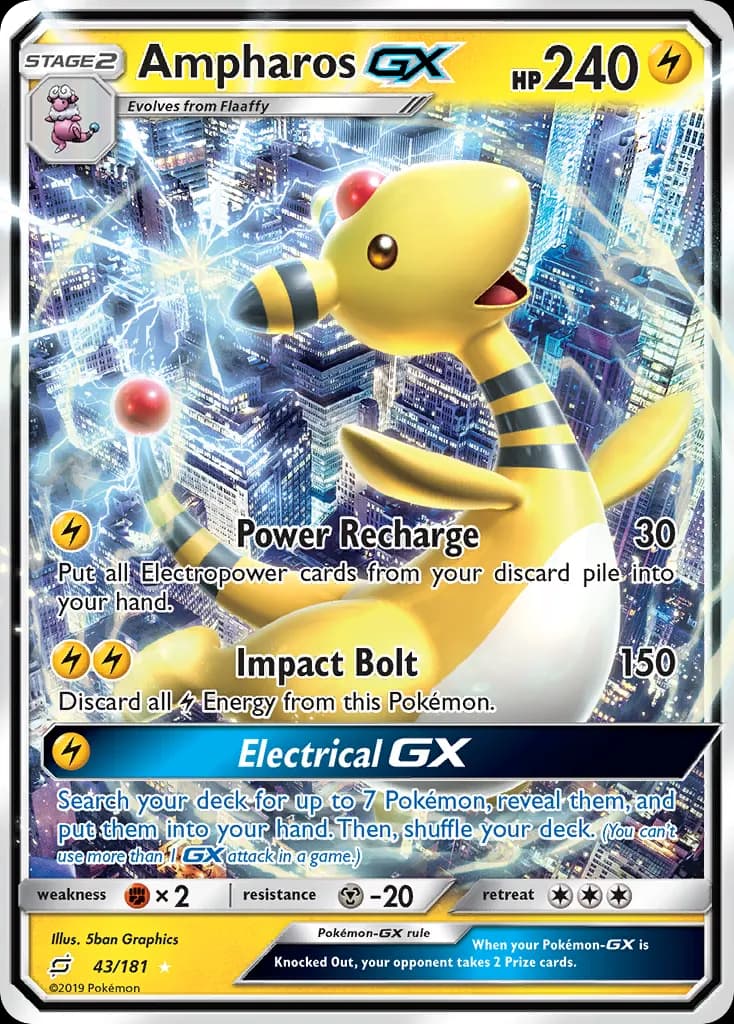 Ampharos-GX — Team Up 43 Pokémon card