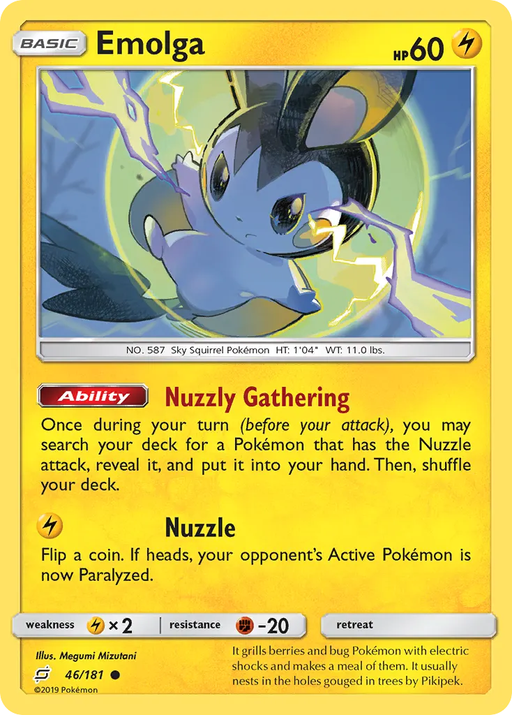 Emolga — Team Up 46 Pokémon card