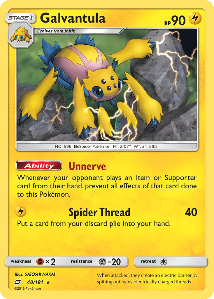 Galvantula — Team Up 48 Pokémon card