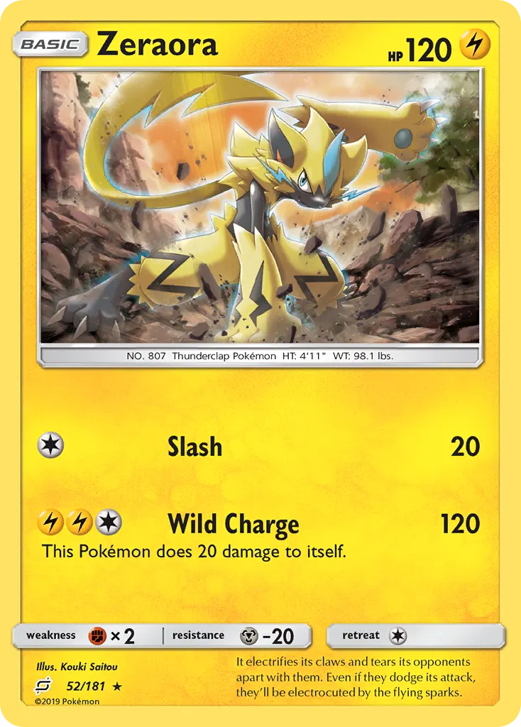 Zeraora — Team Up 52 Pokémon card