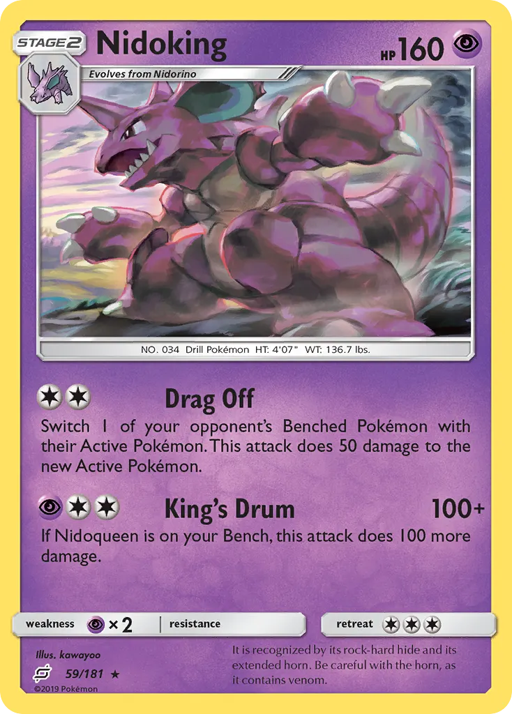 Nidoking — Team Up 59 Pokémon card