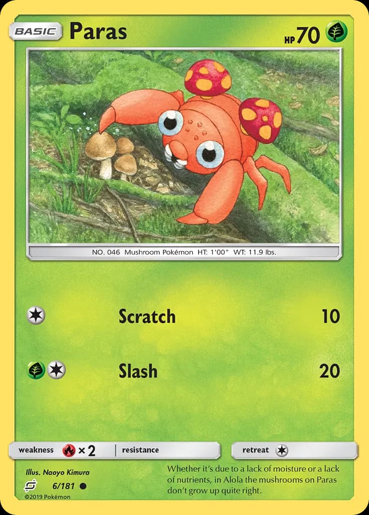 Paras — Team Up 6 Pokémon card