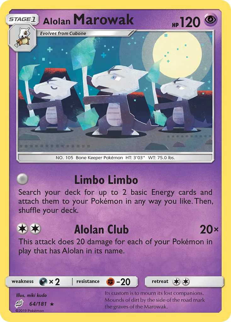 Alolan Marowak — Team Up 64 Pokémon card
