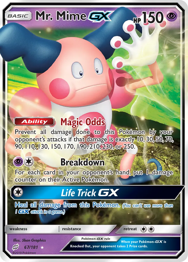 Mr. Mime-GX — Team Up 67 Pokémon card
