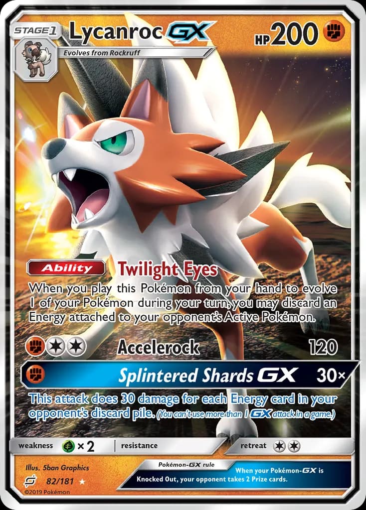 Lycanroc-GX — Team Up 82 Pokémon card