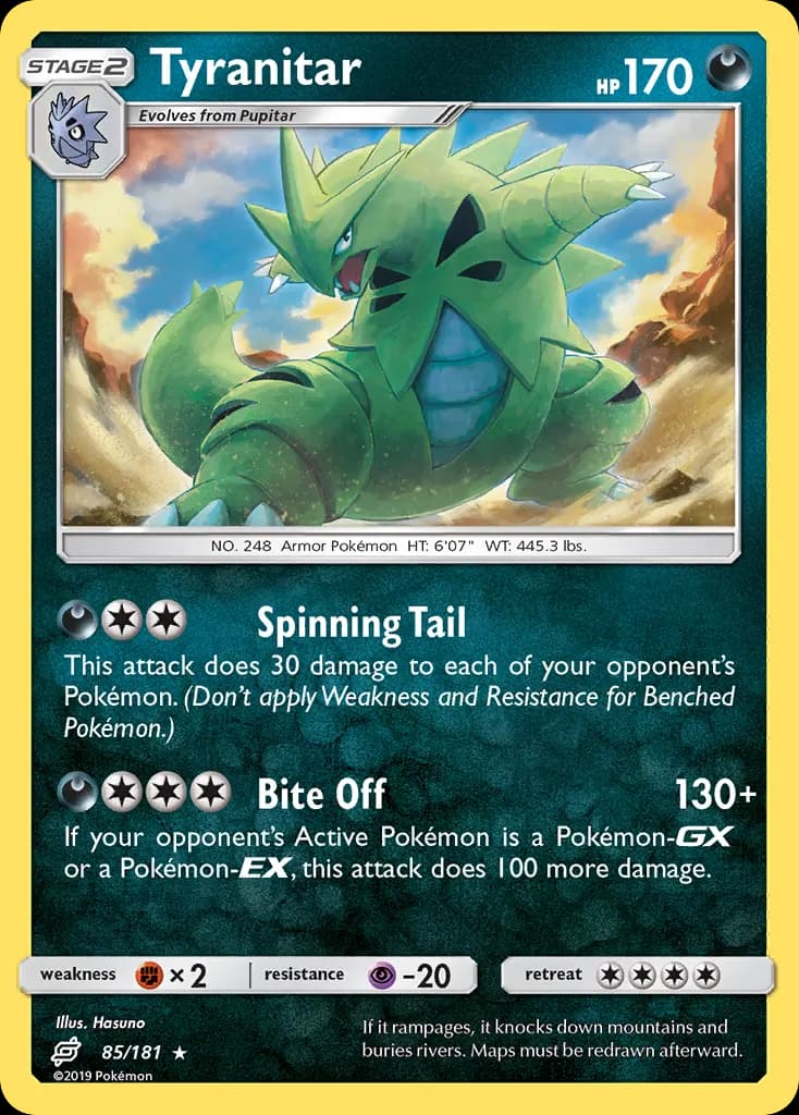 Tyranitar — Team Up 85 Pokémon card