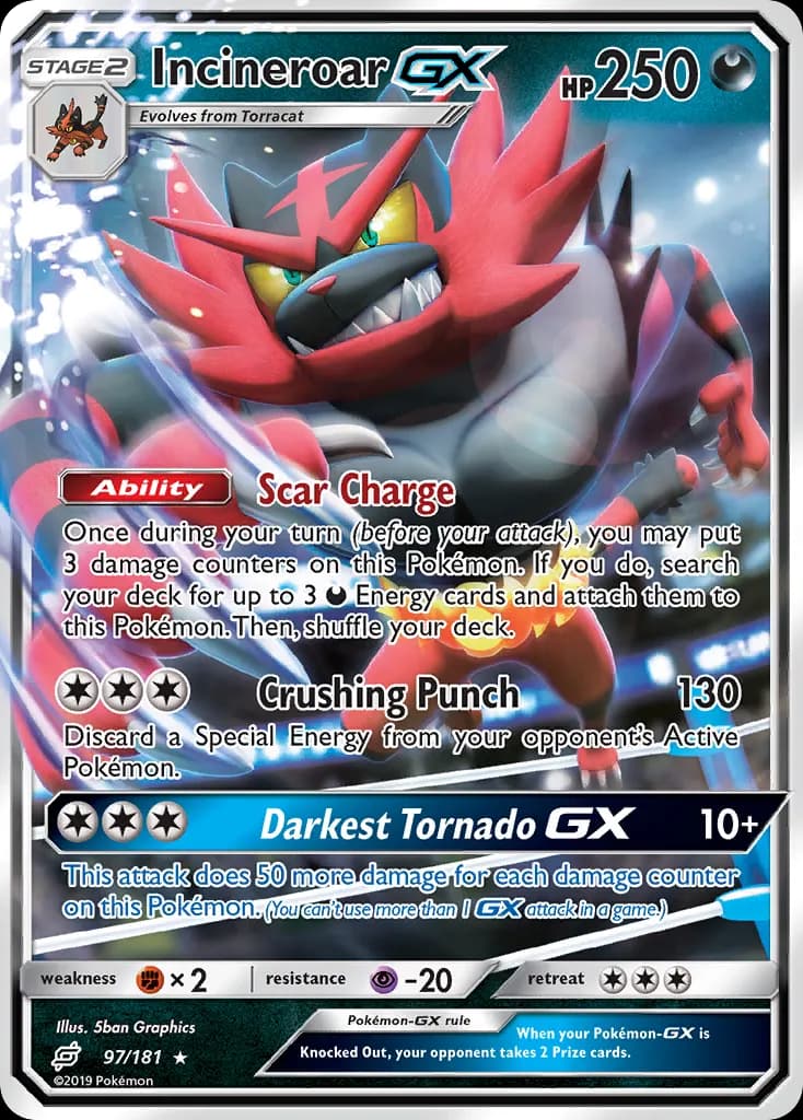 Incineroar-GX — Team Up 97 Pokémon card
