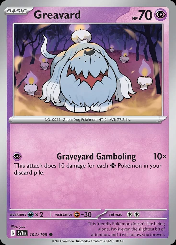 Greavard — Scarlet & Violet 104 Pokémon card