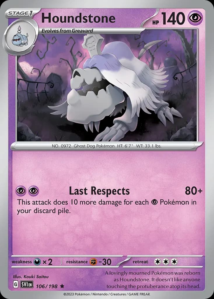 Houndstone — Scarlet & Violet 106 Pokémon card