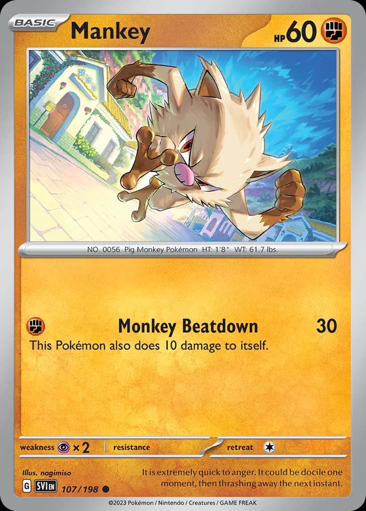 Mankey — Scarlet & Violet 107 Pokémon card