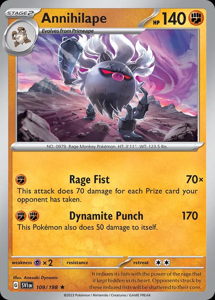Annihilape — Scarlet & Violet 109 Pokémon card