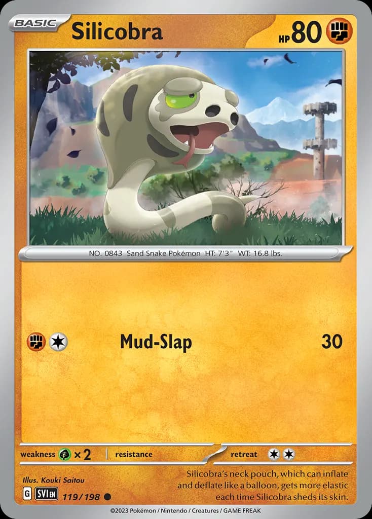 Silicobra — Scarlet & Violet 119 Pokémon card