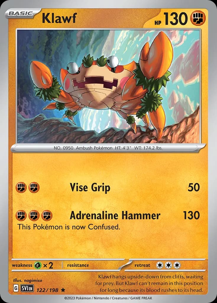 Klawf — Scarlet & Violet 122 Pokémon card