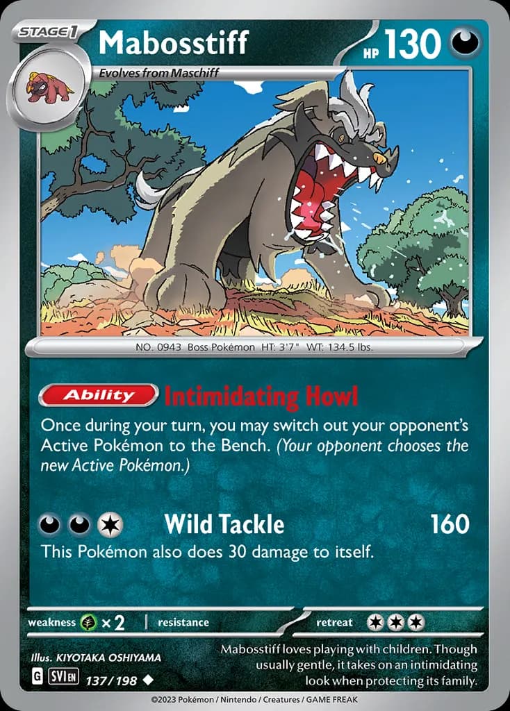 Mabosstiff — Scarlet & Violet 137 Pokémon card