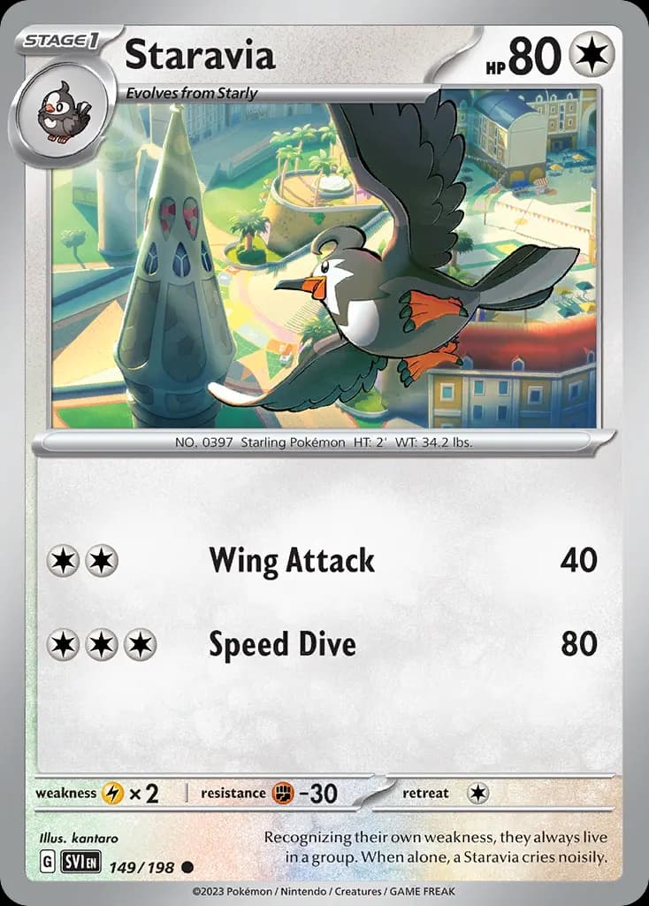 Staravia — Scarlet & Violet 149 Pokémon card