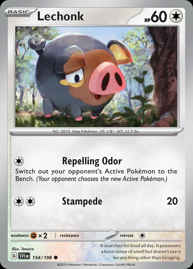 Lechonk — Scarlet & Violet 154 Pokémon card