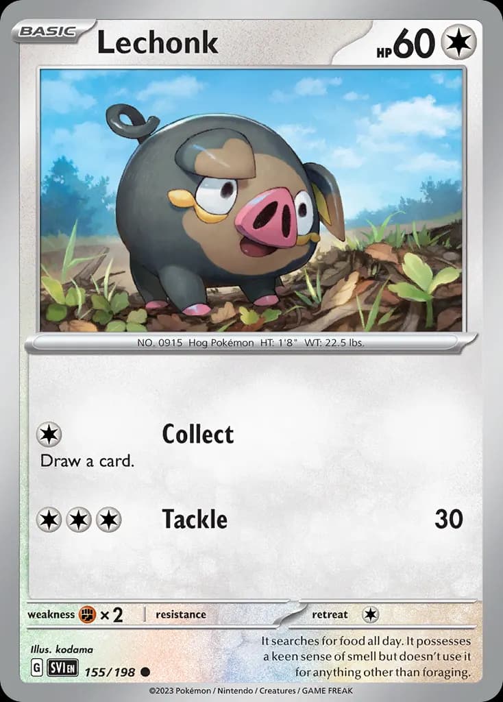 Lechonk — Scarlet & Violet 155 Pokémon card