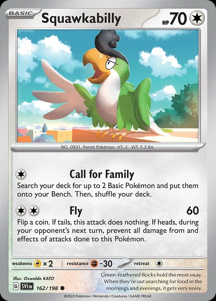 Squawkabilly — Scarlet & Violet 162 Pokémon card