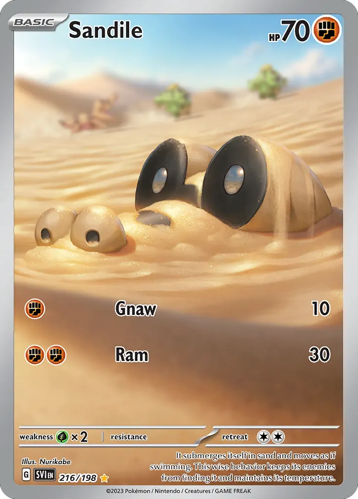 Sandile — Scarlet & Violet 216 Pokémon card