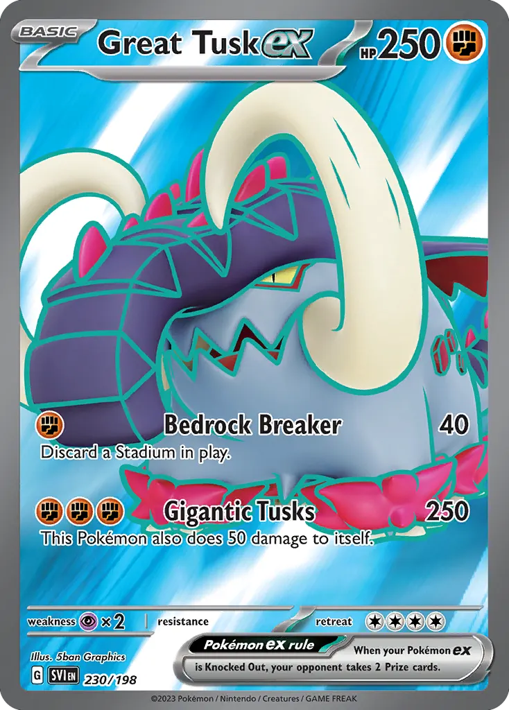 Great Tusk ex — Scarlet & Violet 230 Pokémon card