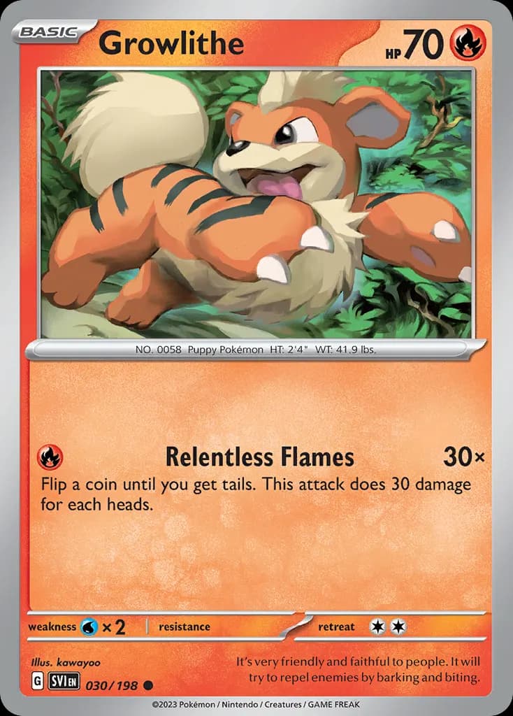 Growlithe — Scarlet & Violet 30 Pokémon card