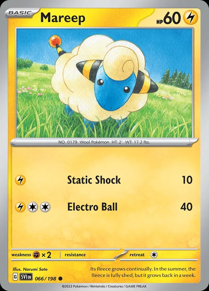 Mareep — Scarlet & Violet 66 Pokémon card