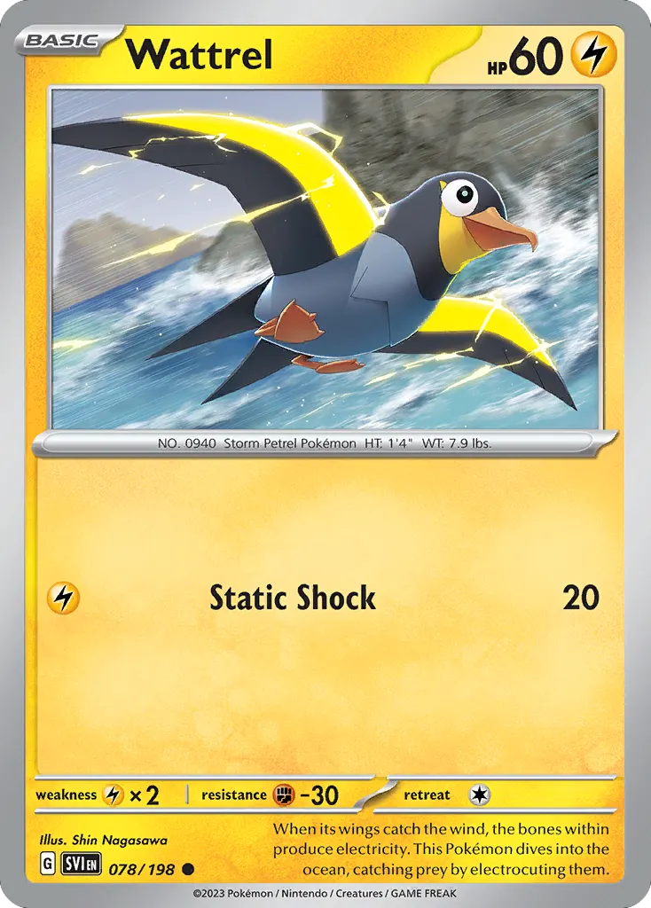 Wattrel — Scarlet & Violet 78 Pokémon card
