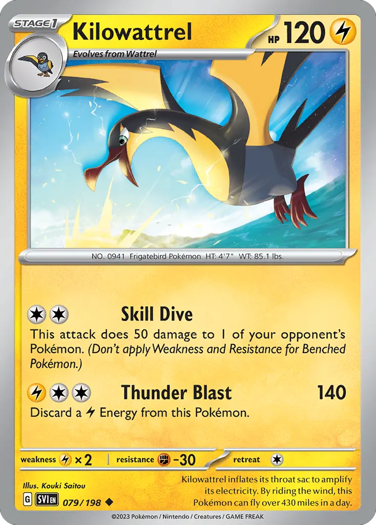 Kilowattrel — Scarlet & Violet 79 Pokémon card