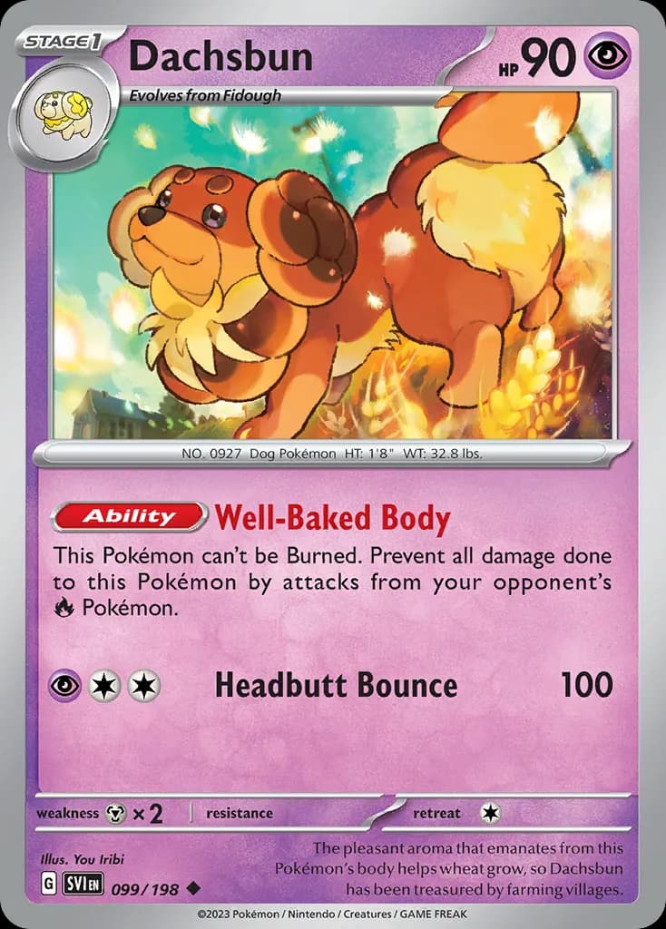 Dachsbun — Scarlet & Violet 99 Pokémon card