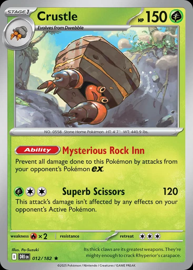 Crustle — Destined Rivals 12 Pokémon card
