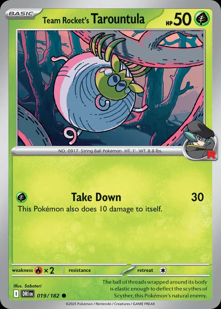 Team Rocket's Tarountula — Destined Rivals 19 Pokémon card