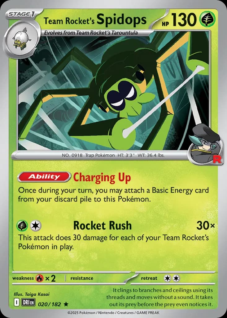 Team Rocket's Spidops — Destined Rivals 20 Pokémon card