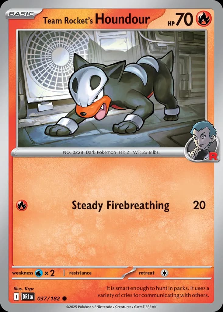 Team Rocket's Houndour — Destined Rivals 37 Pokémon card