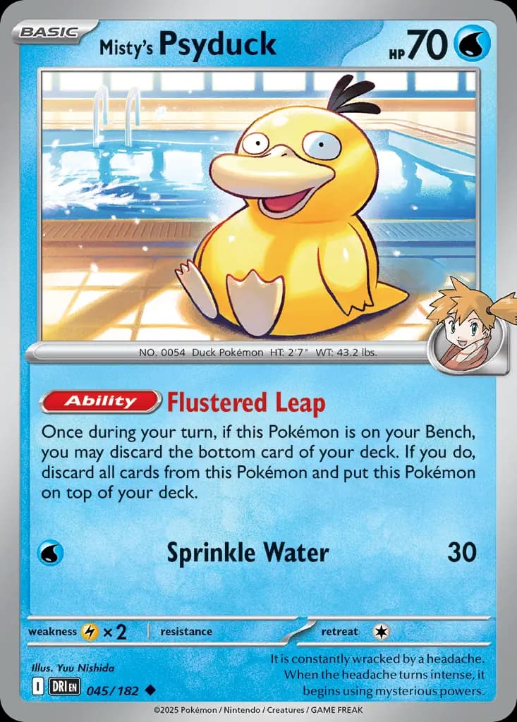 Misty's Psyduck — Destined Rivals 45 Pokémon card