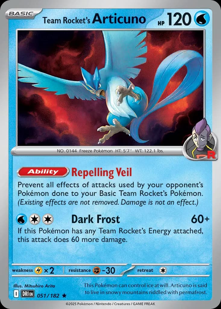 Team Rocket's Articuno — Destined Rivals 51 Pokémon card