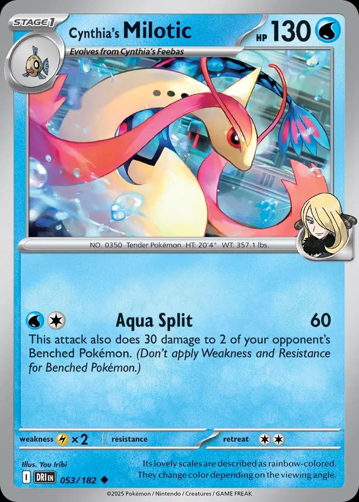 Cynthia's Milotic — Destined Rivals 53 Pokémon card