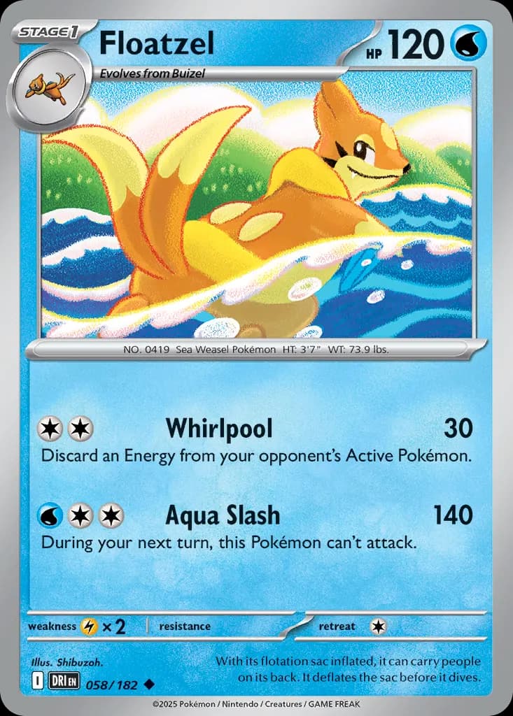 Floatzel — Destined Rivals 58 Pokémon card
