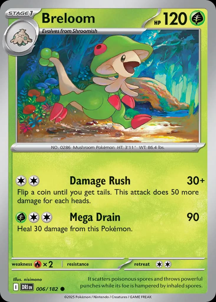 Breloom — Destined Rivals 6 Pokémon card