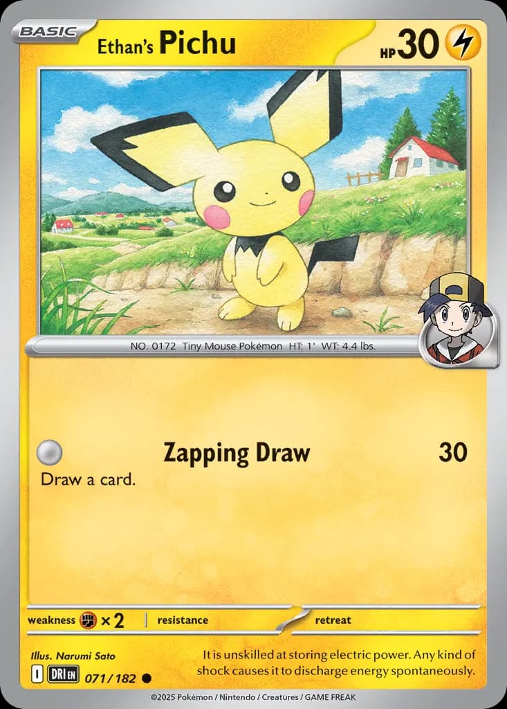 Ethan's Pichu — Destined Rivals 71 Pokémon card