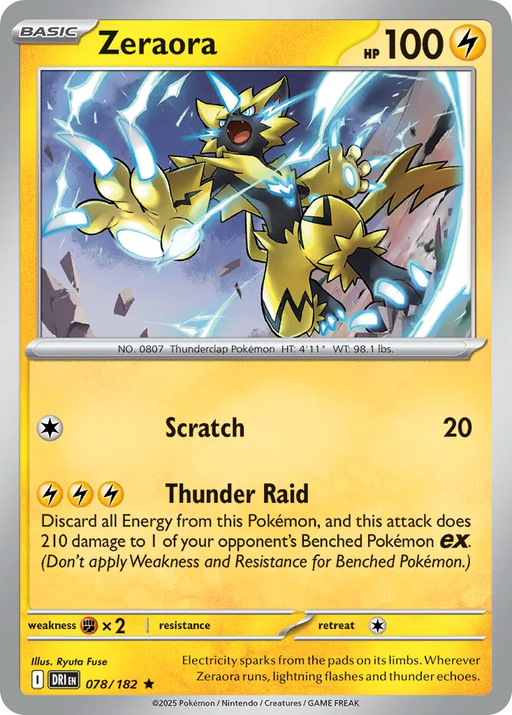Zeraora — Destined Rivals 78 Pokémon card