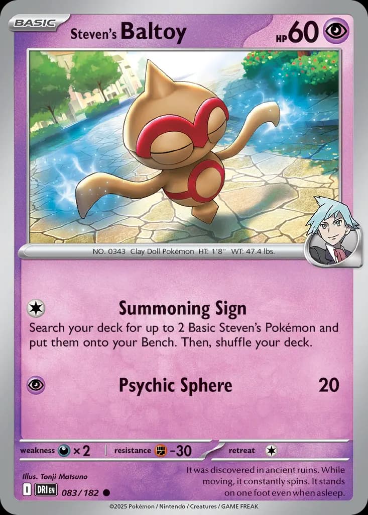 Steven's Baltoy — Destined Rivals 83 Pokémon card
