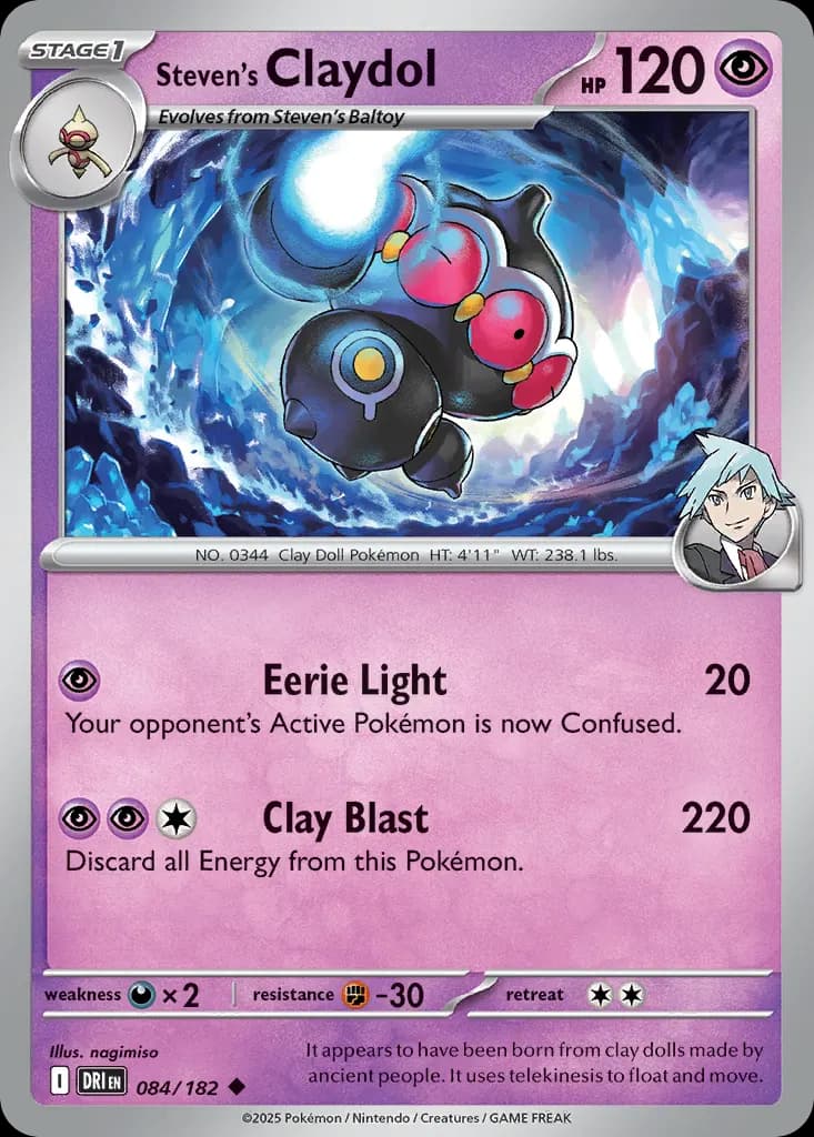 Steven's Claydol — Destined Rivals 84 Pokémon card