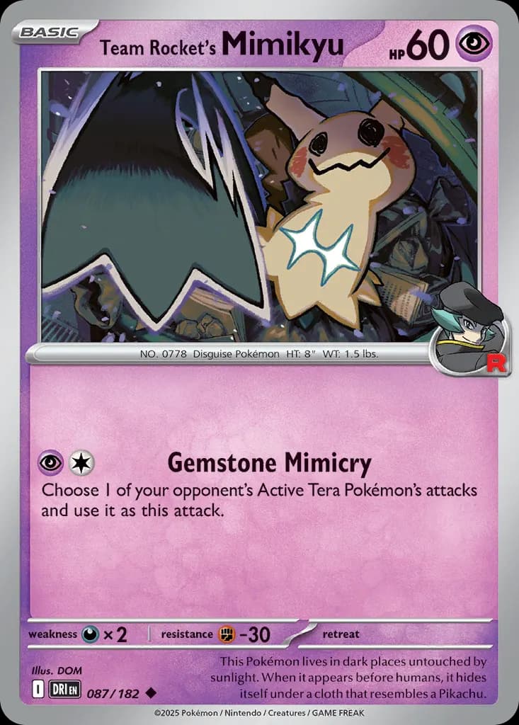 Team Rocket's Mimikyu — Destined Rivals 87 Pokémon card