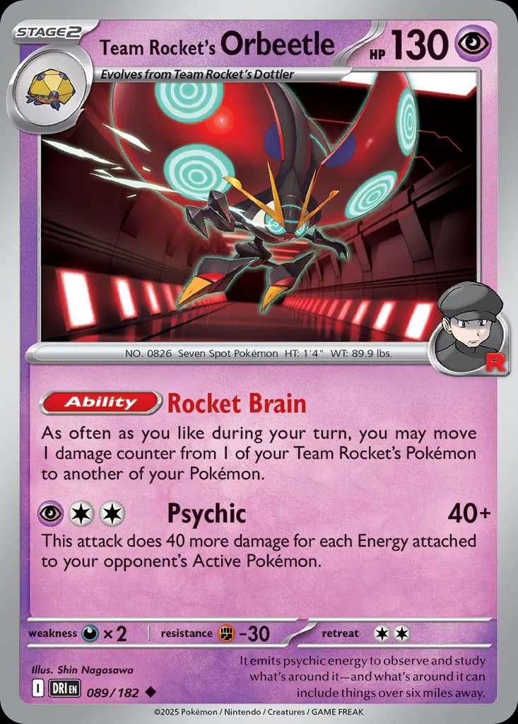 Team Rocket's Orbeetle — Destined Rivals 89 Pokémon card